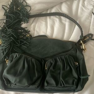 MZ Wallace green bag with additional pouch and tassel